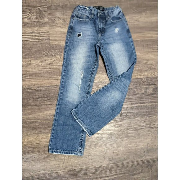 Distressed TK Axel Youth Boys Jeans Boot cut Size 12 Designer Denim Medium Wash - Picture 1 of 11